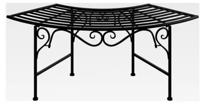 Produktbild von Baumbank Gartenbank Parkbank Sitzbank Rundbank Baum Metallbank Gartenmöbel Terrassenbank 113cm Schwarz Stahl