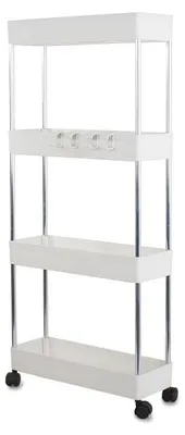Zdjęcie produktu dla Verk 24055 Szafka na kółkach, 4 półki, biała