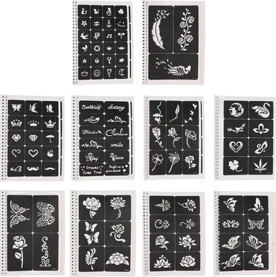 Image de Modèles de tatouages à l'aérographe, 97 modèles, imperméables, réutilisables, portables, tatouages temporaires, art corporel, peinture
