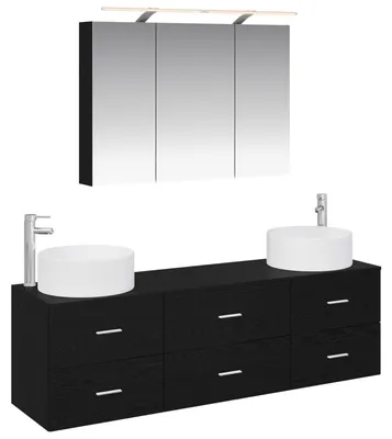 Imagen del producto de vidaXL Juego de muebles de baño, 4 piezas, roble