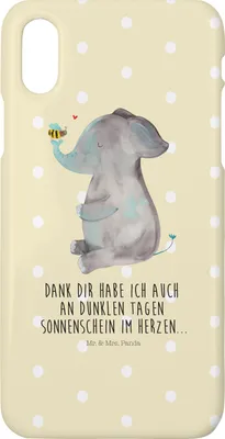 Produktbild von Mr. & Mrs. Panda Iphone 10 Handyhülle Elefant Biene - Gelb Pastell - Geschenk, X, Cover, Liebesspruch, Hülle, Heiratsantrag, Lustige Sprüche, Handy, Liebe