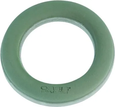 Produktbild von OASIS® Nass Steckschwamm Ring SOANA, EcoBase Hartschwammboden, grün, 4,5cm, Ø30cm - Nasssteckschaum