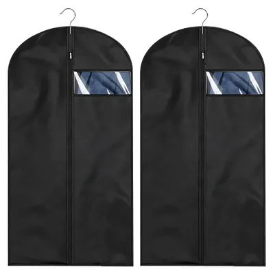 Imagen del producto de Funda para ropa, 120 x 60 cm, 2 unidades, funda protectora para ropa de color , ideal para trajes y camisas