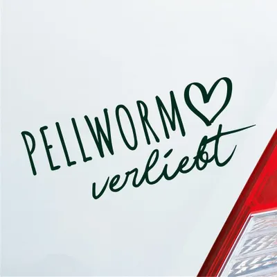 Produktbild von Auto Aufkleber Pellworm verliebt Herz Insel Nordsee Liebe Car 19x8 cm Dunkelgrün Sticker Heckscheibenaufkleber