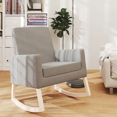 Produktbild von The Living Store Schaukelstuhl Hellgrau Stoff