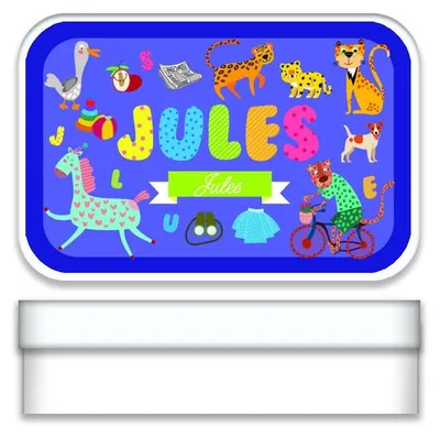 Personalisierte Metalldose mit Punkten – Jules – 2,7 x 9,7 x 6,2 cm