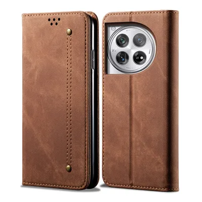 Immagine prodotto di Custodia per OnePlus ACE3, Custodia a portafoglio in pelle con chiusura magnetica e supporto marrone