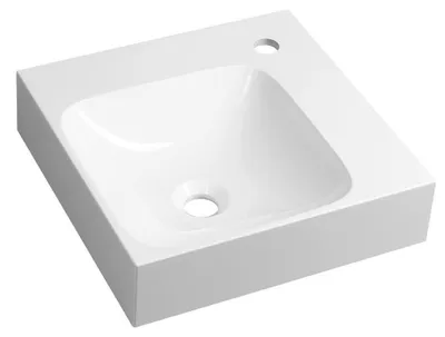 Obrázok produktu pre EMONA rohové umývadlo z liateho mramoru 40x40 cm, biele