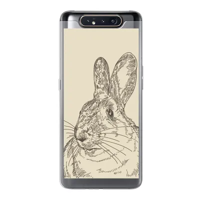 Produktbild von MuchoWow® Handyhülle Schutzhülle Hülle für Samsung Galaxy A80 Vintage-Illustration eines Kaninchens Silikon Softcase Handy Hülle - Schutzdeckel