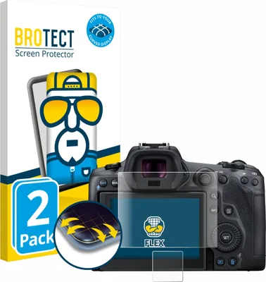 Produktbild von 2x BROTECT Fullscreen Schutzfolie für Canon EOS R5 Displayschutz Folie Fullcover Klar Transparent