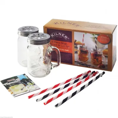 Produktbild von Kilner Glasbecher Und Stroh -Set