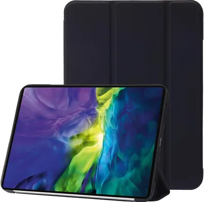 Produktbild von Mobigear Dreifach-Faltetui für iPad 11 (2025) aus TPU und Kunstleder, Klapphülle - Schwarz