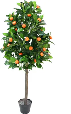 Obrázok produktu pre NATURN LIVING Umelá rastlina trpasličí pomaranč - ø 65 x 125 cm - Plastový Citrus Mitis - Dekoratívny umelý stromček - Kalamondín - Umelá rastlina - Pomaranč