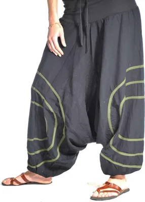 Produktbild von Simandra "Cercles" Haremshose Pump Aladin Pluder Yoga Goa Sarouel Aladin Freizeit Herren, grün S/M