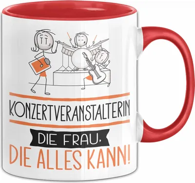 Produktbild von Konzertveranstalterin Geschenk Tasse Becher Die Frau Die Allen Kann Geschenkidee für eine Konzertveranstalterin Lustig (Rot)