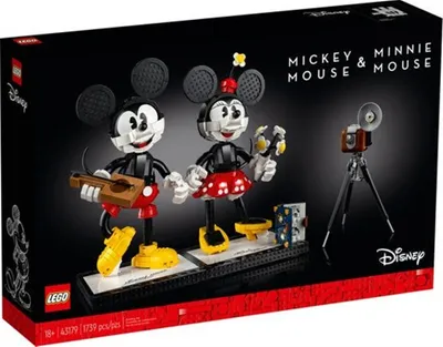 Produktbild von LEGO 43179 Disney Micky Maus und Minnie Maus als baubare Figuren, DIY-Projekt, Bauset für Erwachsene zum Bauen und Ausstellen