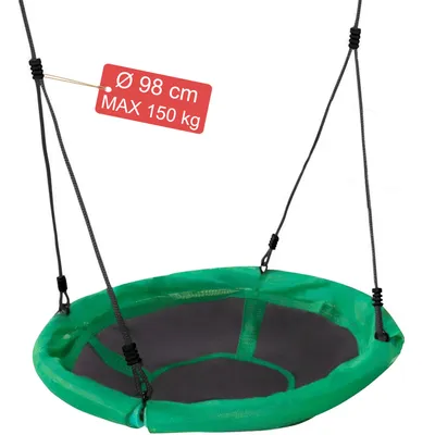 Produktbild von Nestschaukel Ø 98 cm - Hängeschaukel bis 150 kg - Tellerschaukel für Outdoor/Indoor - Für Kinder & Erwachsene
