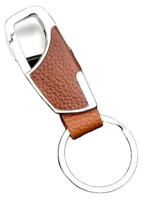 Productafbeelding van Sleutelhanger, gemaakt van duurzame zinklegering, met een stijlvol lederen design