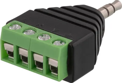Immagine prodotto di adattatore da spina a 4 pin da 3,5 mm a morsettiera a 4 pin