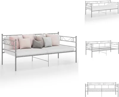 Produktbild von vidaXL Schlafsofa Bettgestell Grau Metall 90x200 cm -  Betten & Bettgestelle