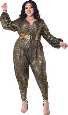 Immagine prodotto di Costume da regina della discoteca da donna anni '70 plus size 2 pezzi - XL (44/46)