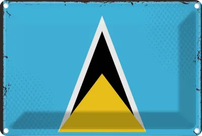 Produktbild von vianmo Blechschild 20x30 cm Saint Lucias Lucia Flagge Fahne Wappen