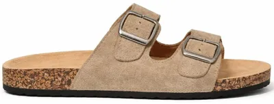 Produktbild von Damen/Herren Slippers mit Schnallen Hausschuhe mit Korksohle in Beige Gr.44