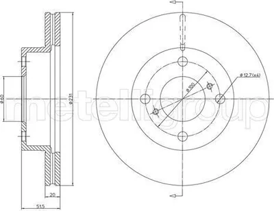 Produktbild von 2x METELLI Bremsscheibe 23-1267 für NISSAN PIXO (UA0) für SUZUKI Alto (GF)