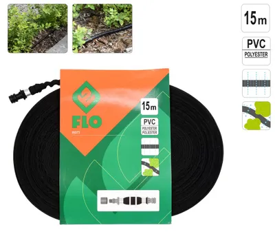 Produktbild von Perl-Schlauch Tropf-Schlauch Bewässerungsschlauch Gartenschlauch flach Länge 15m / 22,5m / 30m, Länge:15m