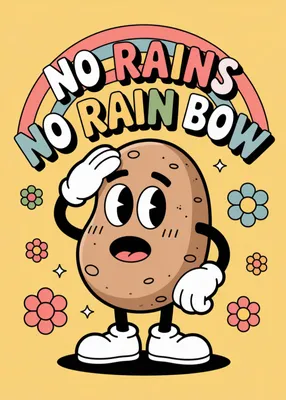 Produktbild von Poster 50x70cm Motivationsaffirmation Retro Vintage fürs Wohnzimmer No Rains