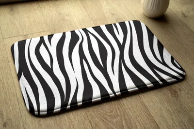 Immagine prodotto di Tappetino da bagno - Tappeto per il bagno - Tappetino assorbente per doccia - 90x60 cm - Motivo a righe zebrate