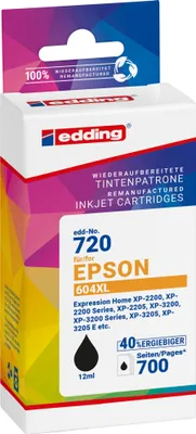 The image shows the packaging of an edding inkjet cartridge.