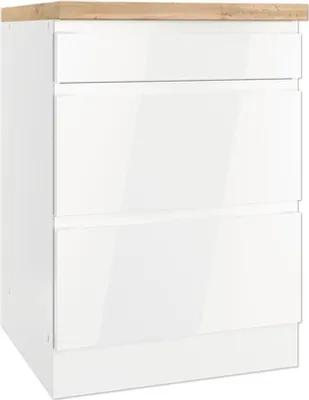 Produktbild von Held Möbel Kochfeldumbauschrank Kiel BxTxH 60 x 60 x 86 cm weiß hochglanz zerlegt 476.2.6341