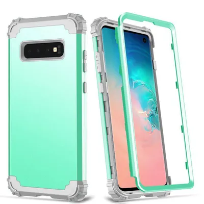 Obrázek produktu pro Galaxy S10 Pouzdro, 3 v 1 Hybridní Pevný PC TPU Silikon, Odolné proti nárazům Ochranné pouzdro pro Samsung Galaxy S10 Minzgrün