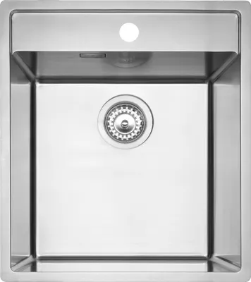 Produktbild von REGINOX R41185 Edelstahlspüle VERO 40x40 (L) OKG mit Hahnlochbank ab Schrankbreite 50 cm / Flächenbündig / Flacheinbau