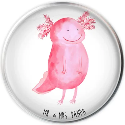Produktbild von Mr. & Mrs. Panda Waschbecken-Stopfen Axolotl Glücklich - Weiß - Geschenk, abfluss stöpsel, Lebensfroh, Waschbecken, Gute Laune, Ablaufgarnitur, gut Gelaunt, Lurch