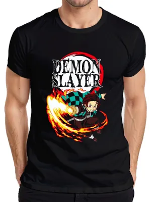Obrázok produktu pre Pánske tričko Tanjiro Kamado Hinokami Kagura Anime Gift, čierne, XXL