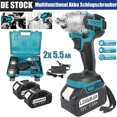 A collage of images showcasing a cordless impact wrench, its accessories, and promotional text.
