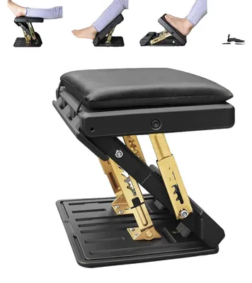 Immagine prodotto di Poggiapiedi, altezza regolabile, design portatile, nero