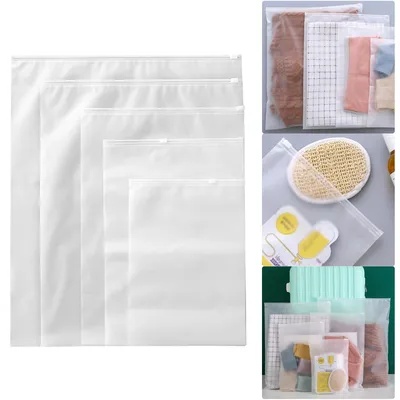 Produktbild von Solidchoice – Wiederverwendbare PEVA-Kleidersäcke mit Reißverschluss, 17 x 25 cm – 50 Stück