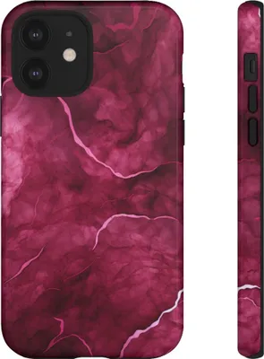 Produktbild von Abstraktes Marmor-Design in Burgunderrot – Hülle Kompatibel mit iPhone 12