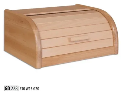 Produktbild von Buche Brotkasten 32 cm Holz Brotbox Rollokasten Brot Rollklappe Echtes Holz Neu