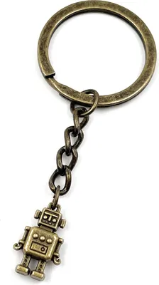 Productafbeelding van Onwomania sleutelhanger - "Robotmachine Toekomst" - Metalen geluksbringer, ideaal als cadeau, bijvoorbeeld voor de beste vriend, de beste vriendin, of mama