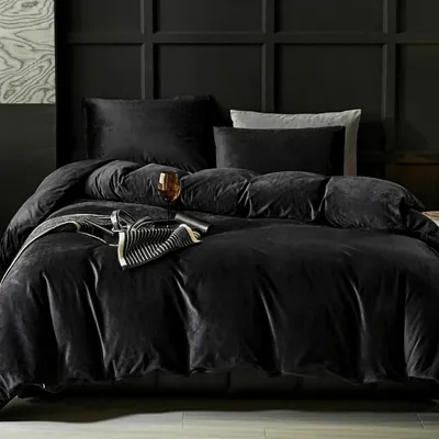 Productafbeelding van Dekbedovertrek 135 x 200 cm - Flanellen Beddengoedset - Kussensloop 80 x 80 cm - Warm Winterbeddengoed - Gecertificeerd - Cashmere Touch