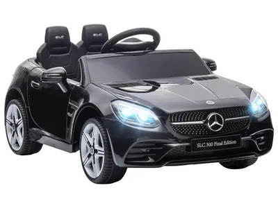 Obrázok produktu pre Detské elektrické autíčko 370-222V90BK, s LED svetlami, bezpečnostným pásom, klaksónom, hudbou, 3-5 km/h, čierne, 107 x 62,5 x 44 cm