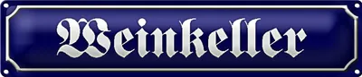 Produktbild von Blechschild Straßenschild 46x10cm Weinkeller Wein Bar Küche Dekoration