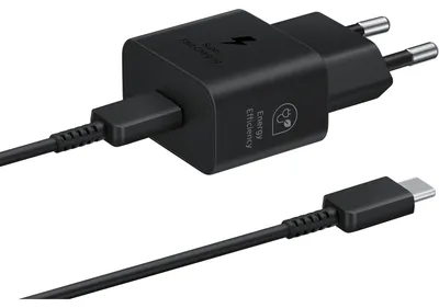 Immagine prodotto di Caricabatterie da parete Samsung EP-T2510XBEGEU, USB-C PD, 25W + cavo USB-C, colore nero, confezione multipla