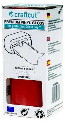 Produktbild von craftcut® Premium Plotterfolie glänzend G26 DARK-RED 13,9 x 244 cm