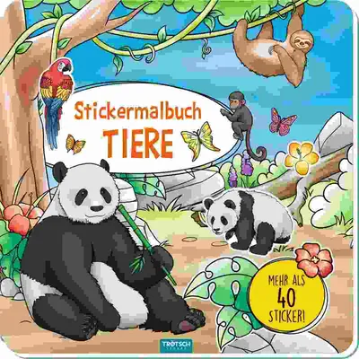 Produktbild von Trötsch Malbuch Stickermalbuch Tiere