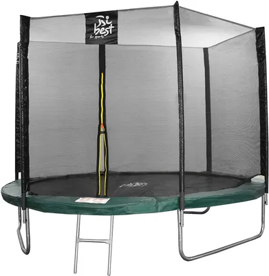 Produktbild von Best for Sports Trampolin mit Intertek und GS Zertifikat mit Sicherheitsnetz, Regenabdeckung, Bodenanker-Set und Leiter 427cm